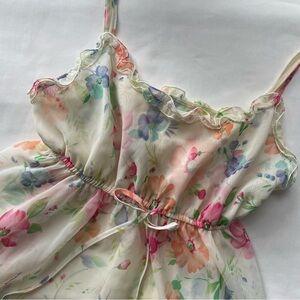 Victoria’s Secret Sheer Floral Babydoll Lingerie Top Size Small